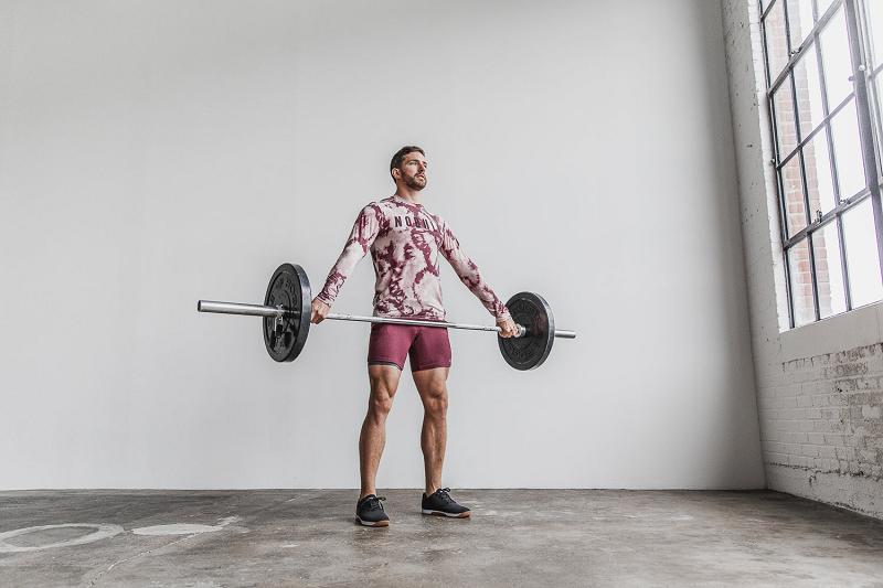 Pink Nobull Tee (TIE-DYE) Men's Long Sleeve | CA I1576L